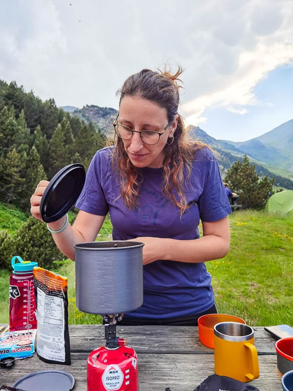 set cocina para trekking de varios días